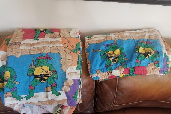 Teenage Mutant Ninja Turtle Twin Size Sheet Set 1988 Original Vintage Tmnt Sheet Set Donatello Raphael Leonardo Michelangelo