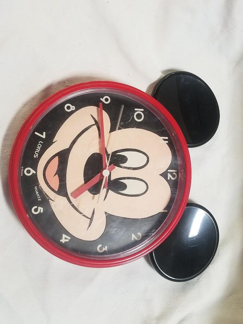 Mickey Mouse Wall Clock With Ears Vintage Lorus Quartz - Mickey Mouse Wall Clock Mickey Mouse Wall Clock With Ears Vintage Lorus Quartz - Mickey Mouse Wall Clock