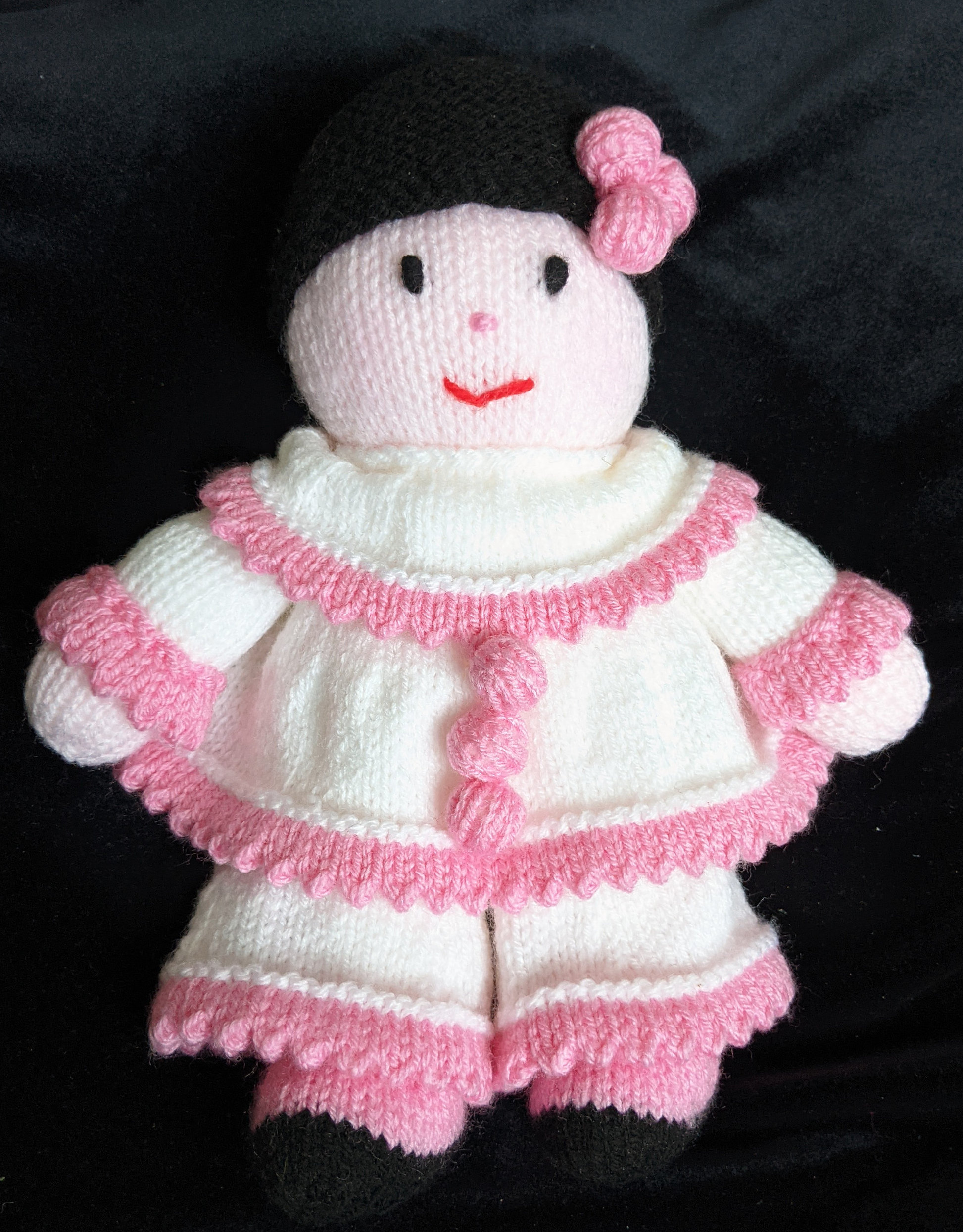 NEW* Pink Pierrot - Handknitted doll
