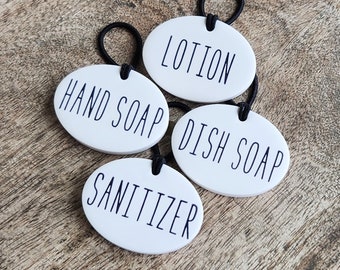 soap dispenser labels | hand sanitizer soap tag | lotion dish soap label | bathroom soap refill dispenser tag | kitchen soap pump labels