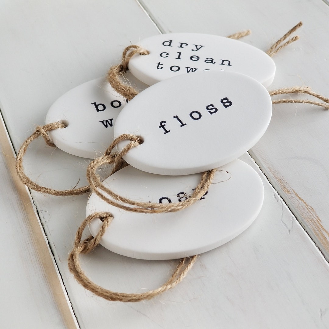 Organize Bathroom Storage Shelves Custom Bathroom Label Tags - Etsy