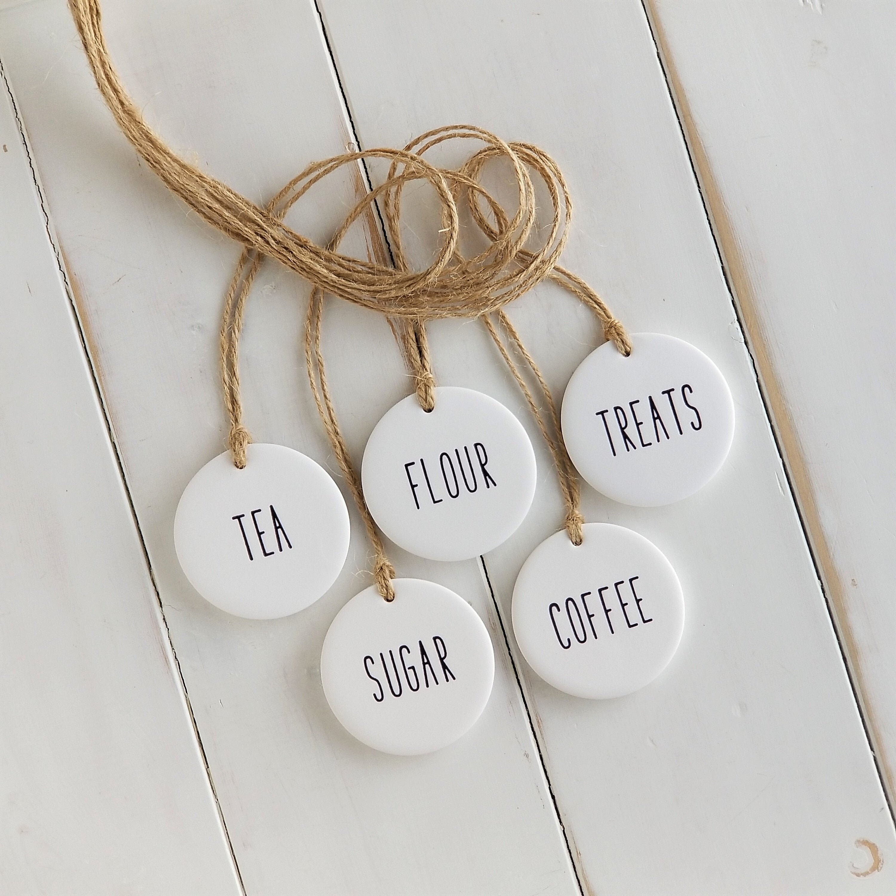 organize your kitchen pantry | jar labels handmade from clay for coff…