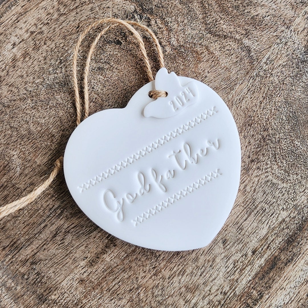 Godfather Heart Ornament 2024 Christmas Gift From Godchild Godfather