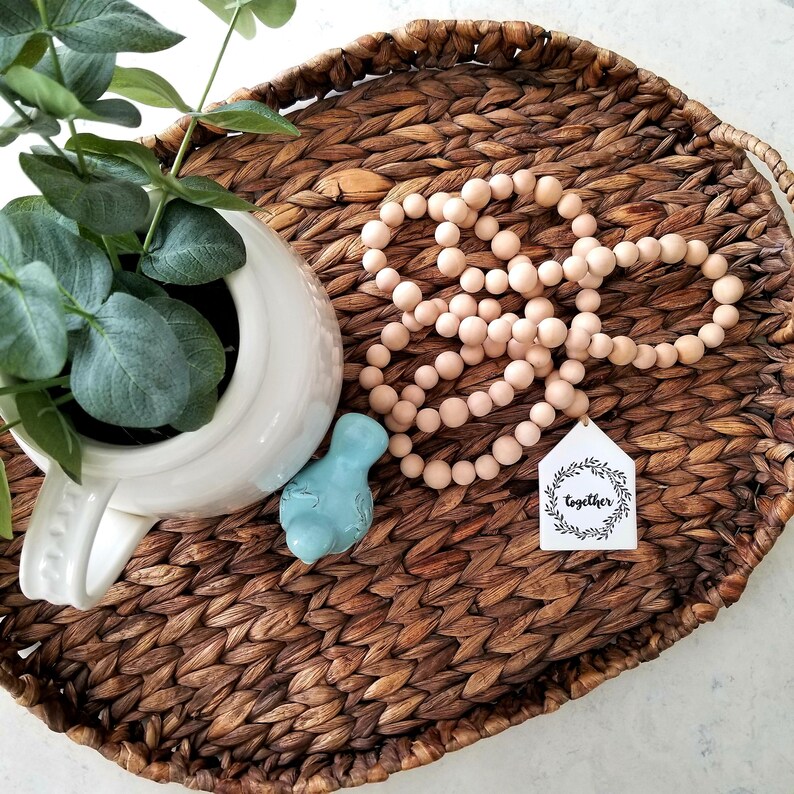 Wood Bead Garland Casa Beads Wooden Bead Long Loop Garland Etsy