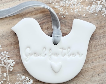 godfather dove ornament 2026 | gift from godchild | godfather gift for baptism | Christmas gift from goddaughter | godfather proposal 2027