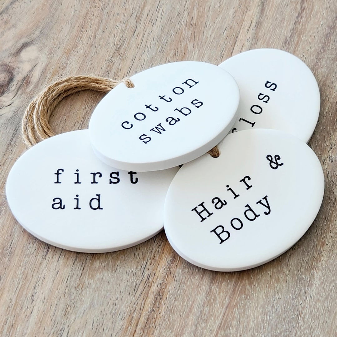 Custom Oval Polymer Clay Label | Farmhouse Decor Tags - Etsy