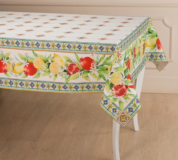 Majolica Italian style rectangle tablecloth SALES SPECIAL Etsy
