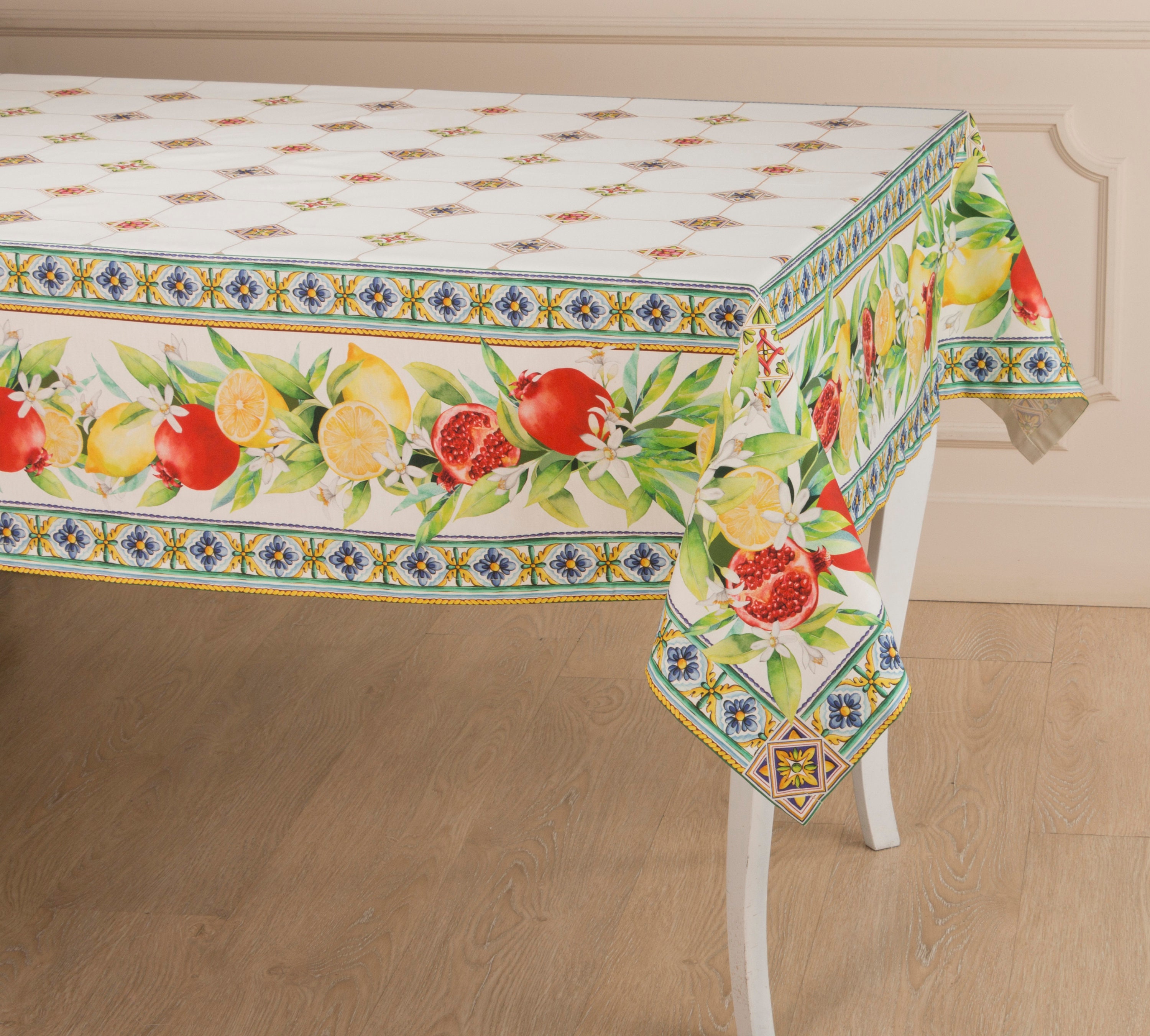 Majolica Italian style rectangle tablecloth SALES SPECIAL Etsy