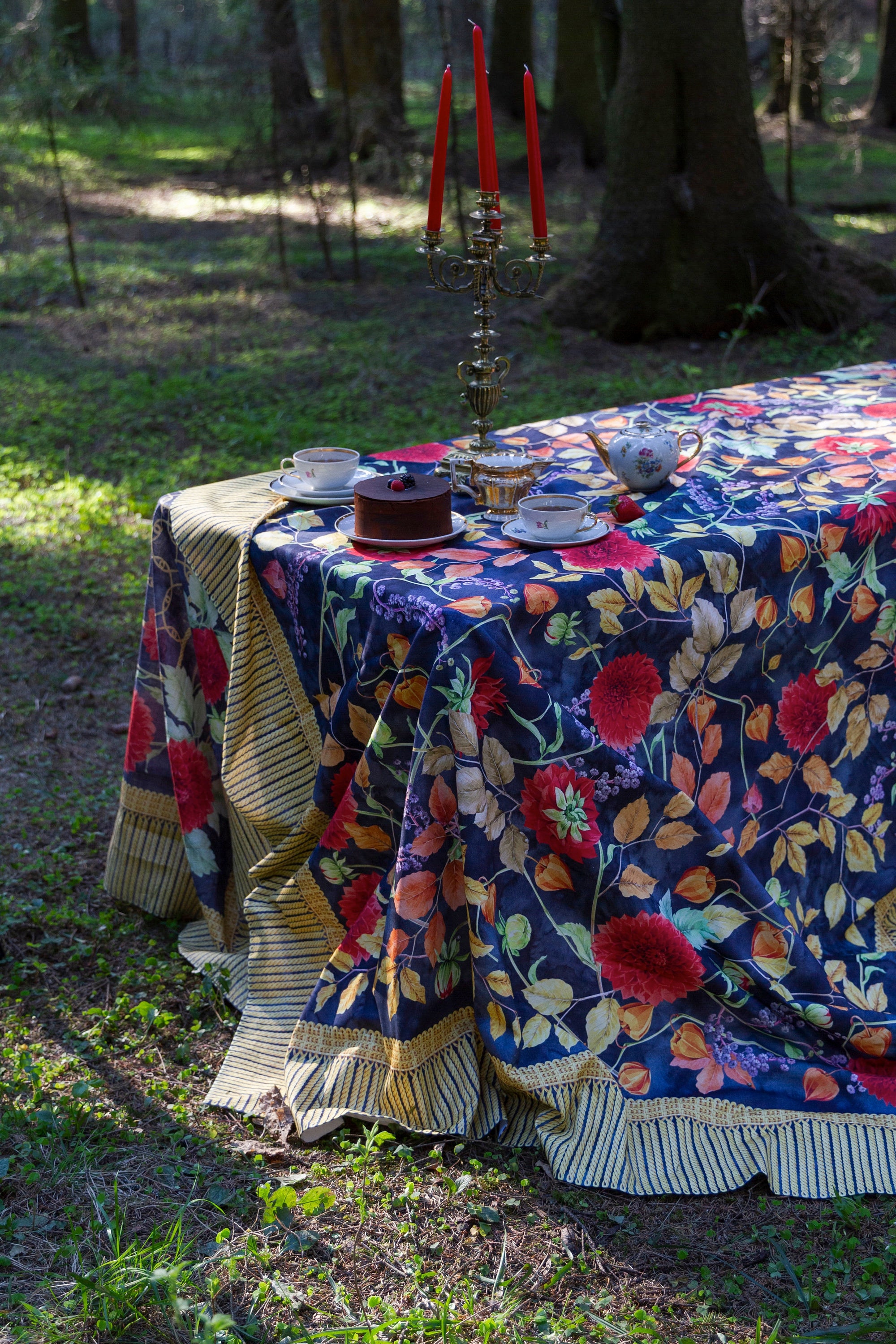 Boho rectangle tablecloth floral 70x120 100 Cotton Vintage Etsy