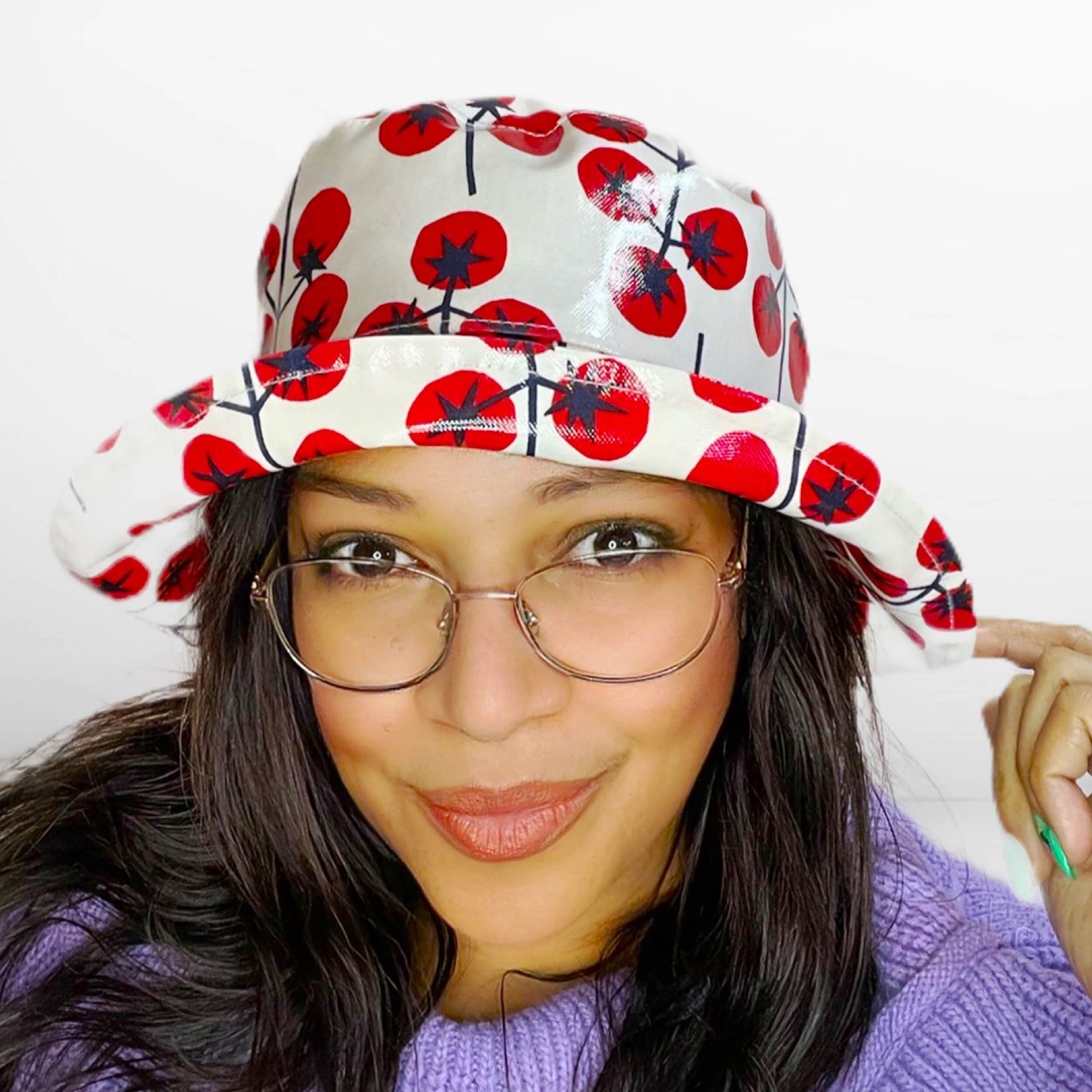 Fun Tomato Print Waterproof Bucket Hat, Women's Crushable