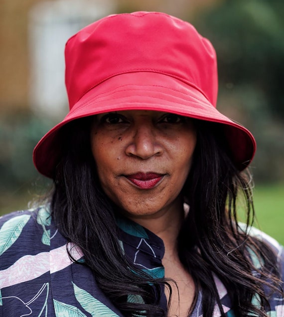 Adjustable Size Red Rainhat to Fit All Heads, Rouge Bucket Hat for Women,  Fully Waterproof Lightweight Rain Hat, Packs Into Pocket or Bag -   Canada