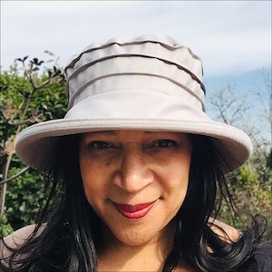 Light Grey Waterproof Rain Hat for Ladies, Fully Foldable Into Your Handbag or Pocket, Adjustable for Small Head & High Winds, Smart Rainhat