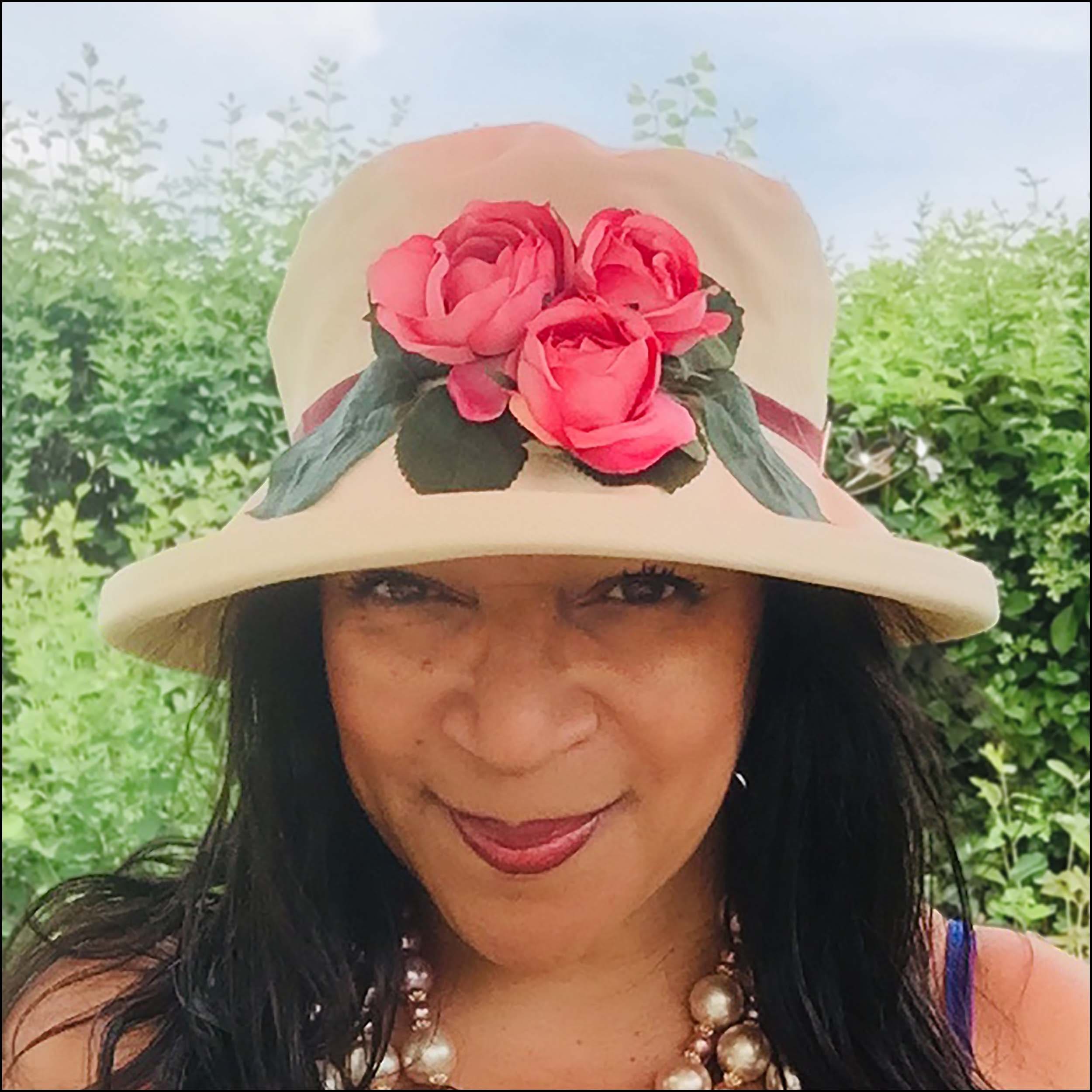 Peak and Brim Charity Rose Cream Cotton Packable Sun Hat (Small Brim) Medium Brim Hats - Peak and Brim - Made In Britain main image 2