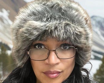 Ski Style Faux Fur Headband, Ear Warmer + Neckwarmer in 