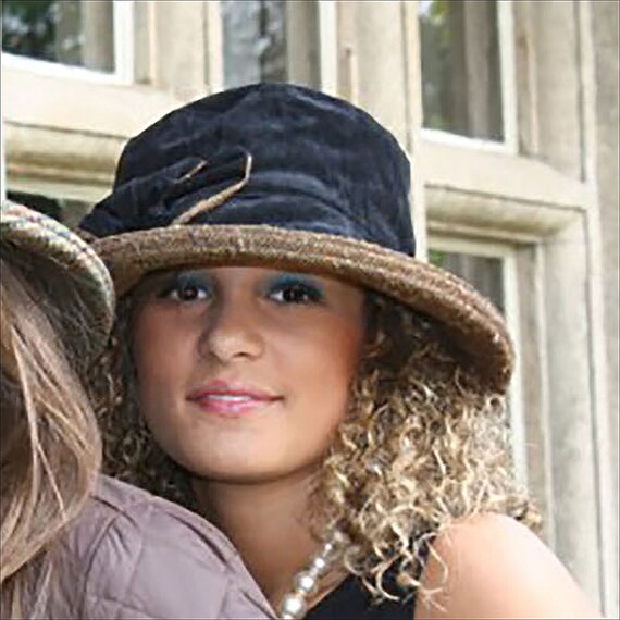 Smart Black English Hat Women Wide Brim 