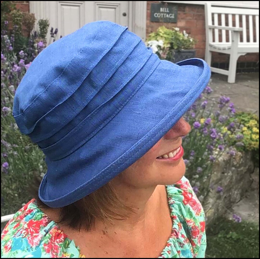 Women's Pure Linen Sun Hat, Adjustable to Fit Small Heads, in Easy