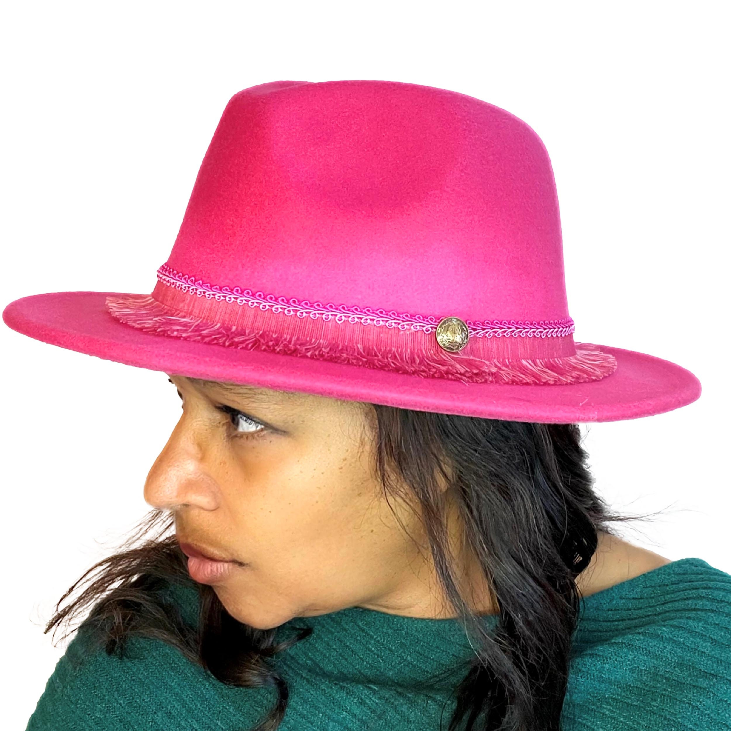 Pretty in Pink Fedora - Super cute ? Unisex Fedora Pink Hats for Men for sale | eBay main image 4