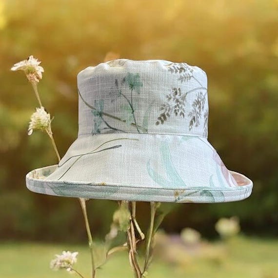 Vintage Floral Cloche Rolled Brim Bucket Hat Adjustable Sun Hat Women main image 3