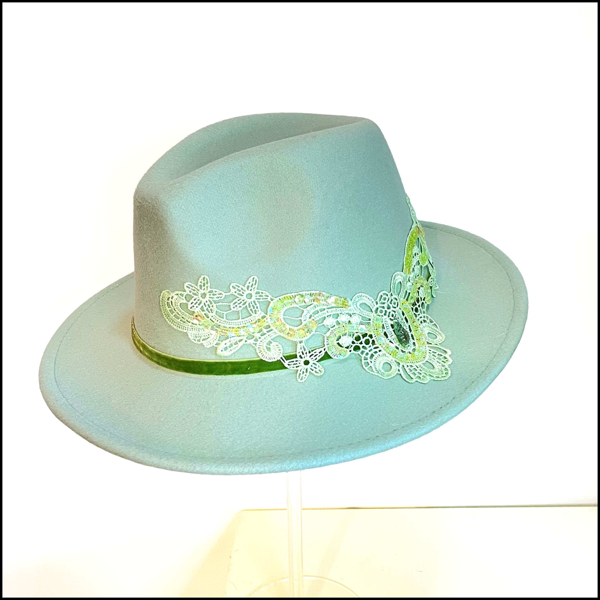 Mint Green Fedora Hat for Women Cool 