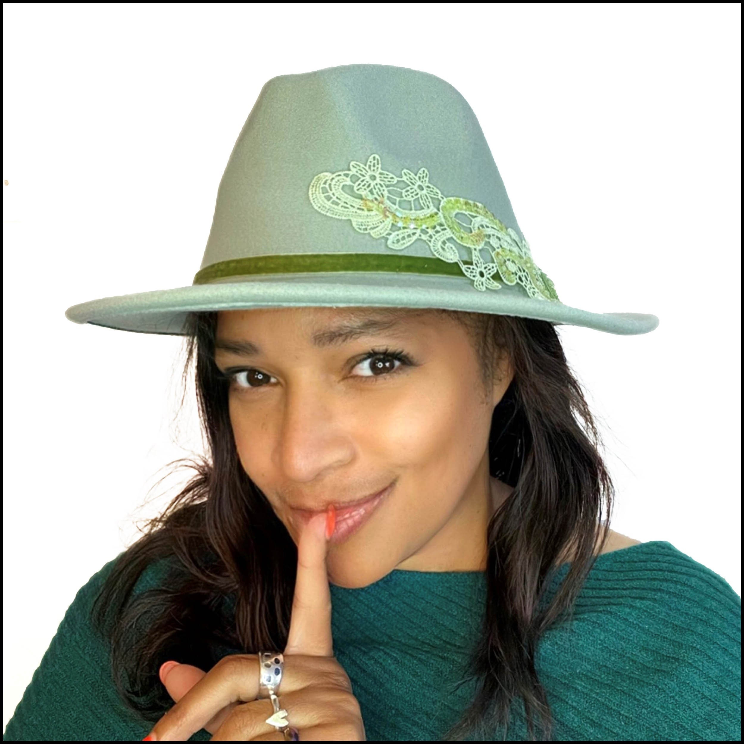 Mint Green Fedora Hat for Women Cool 