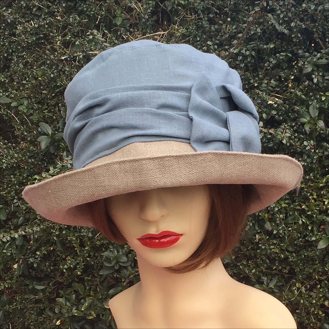 Romantic Picnic Summer Hat Handmade With Lightweight Blue Etsy