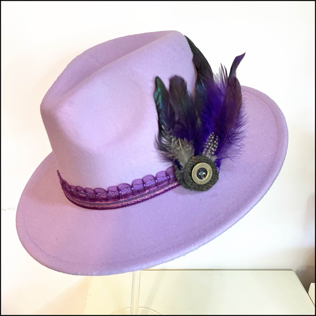 Pale Purple Fedora Hat for Women, Cool Cotton Polyester Mix for
