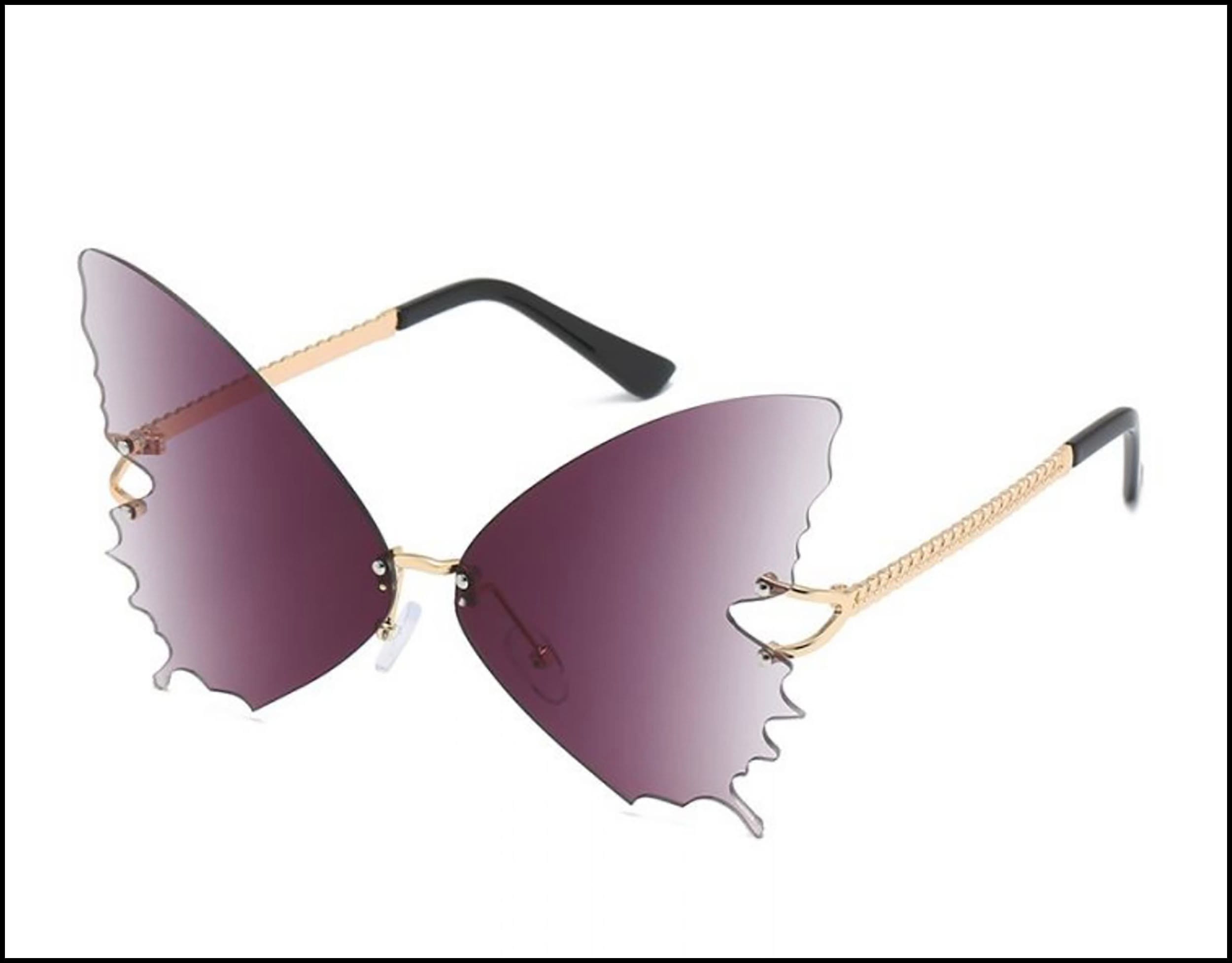 ? MCM Butterfly Shape Sunnies in Aubergine Crystal Butterfly Wings | Spunglasses main image 3