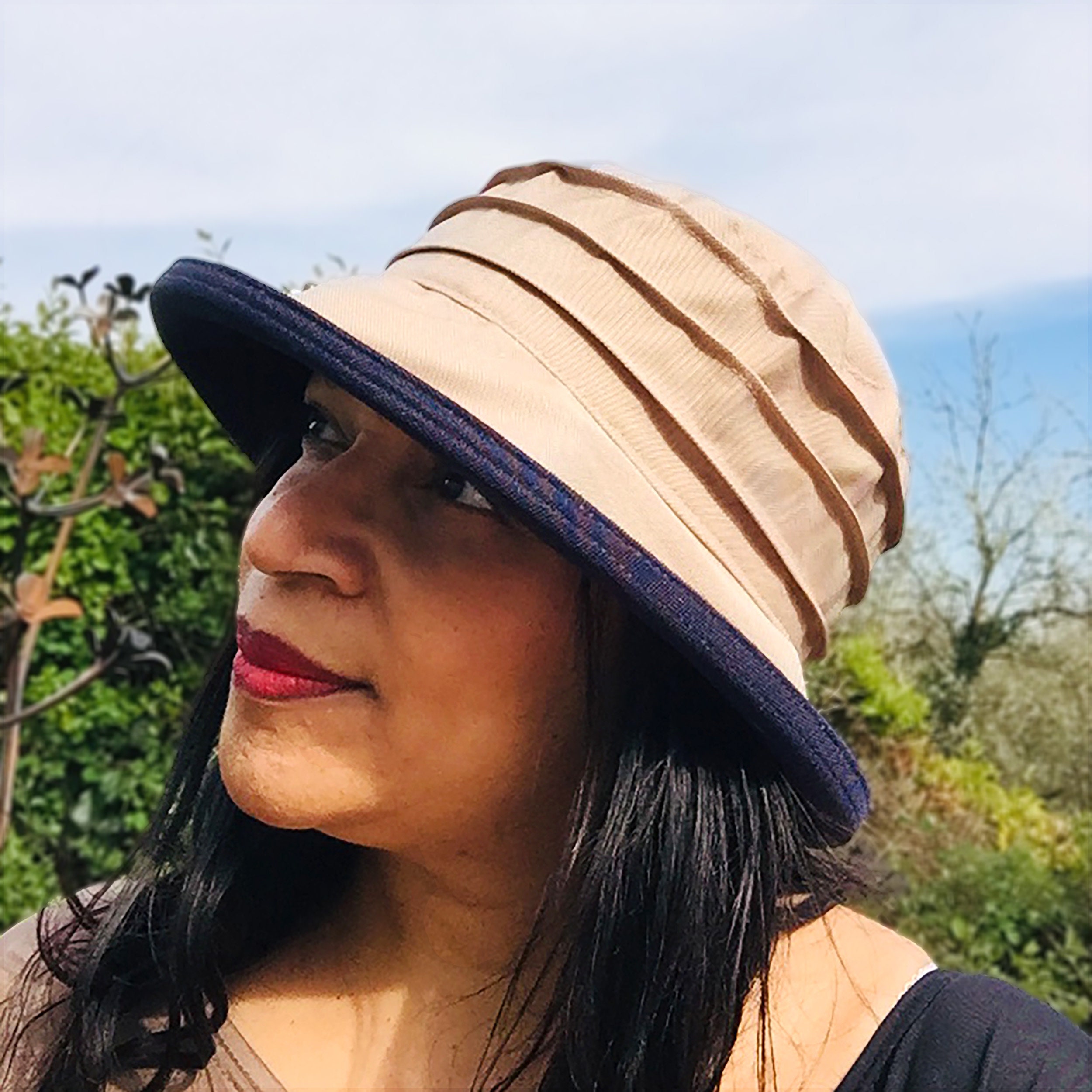 Women's Two Tone Waterproof Rain Hat in 