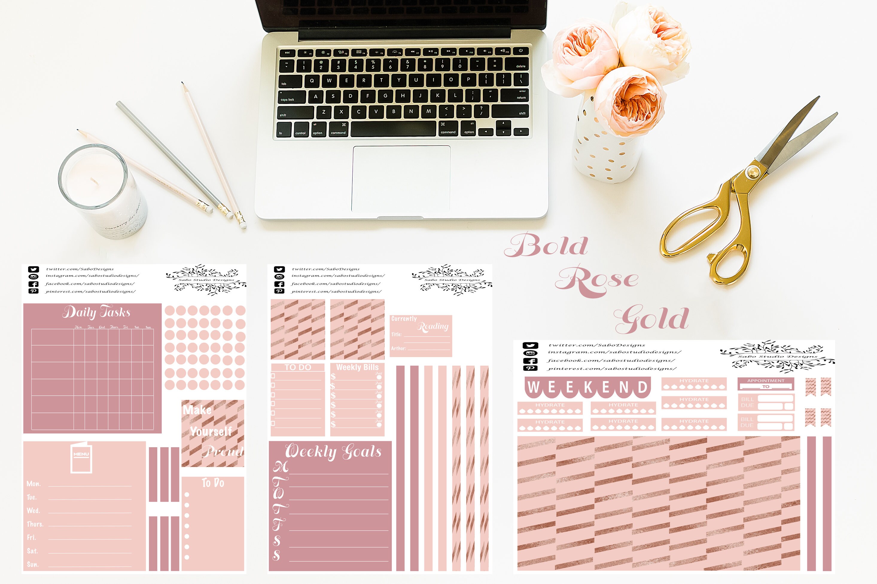 Passion Planner Stickers Bold Rose Gold Planner Sticker Kit Etsy Passion planner stickers bold rose gold planner sticker kit etsy