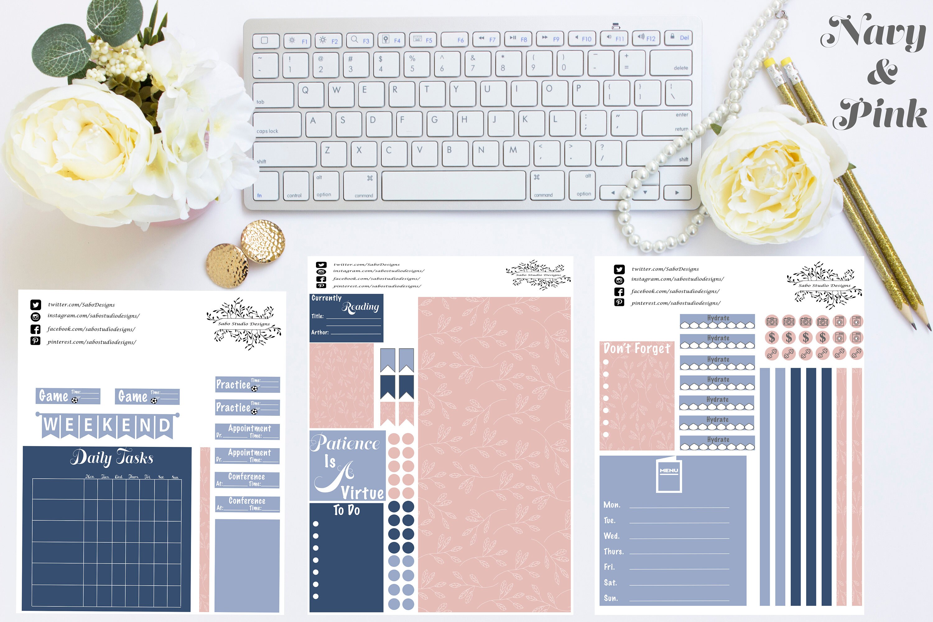 Passion Planner Stickers Planner Sticker Kit Navy Pink Etsy Passion planner stickers planner sticker kit navy pink etsy
