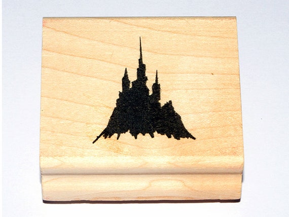 Rubber Stamp Polymer Stamp Large Castle Silhouette Fantasy