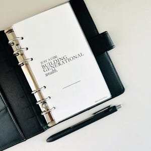 Just a Girl Building Generational Wealth Dashboard, Budget Binder Dashboard, A6 Planner Inserts