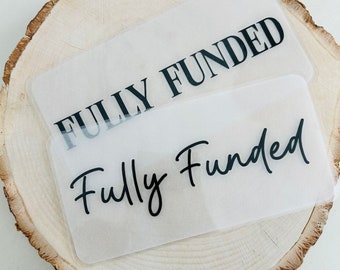 Fully Funded Money Placeholder , Laminated Vellum Placeholder for Cash Envelopes