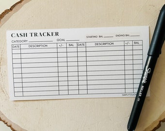 Horizontal Trackers for Cash Envelopes | Spending Trackers for Budget Envelopes | Money Trackers for A6 Zipper and Laminated Envelopes