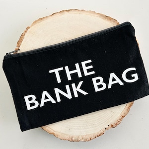 Canvas Bag, Zipper Bank Pouch, Money Bag
