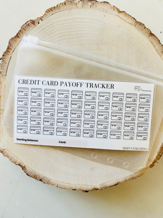 Credit Card Payoff Tracker, Laminated Budget Tracker for A6 Cash Envelopes