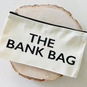 Canvas Bag, Zipper Bank Pouch, Money Bag