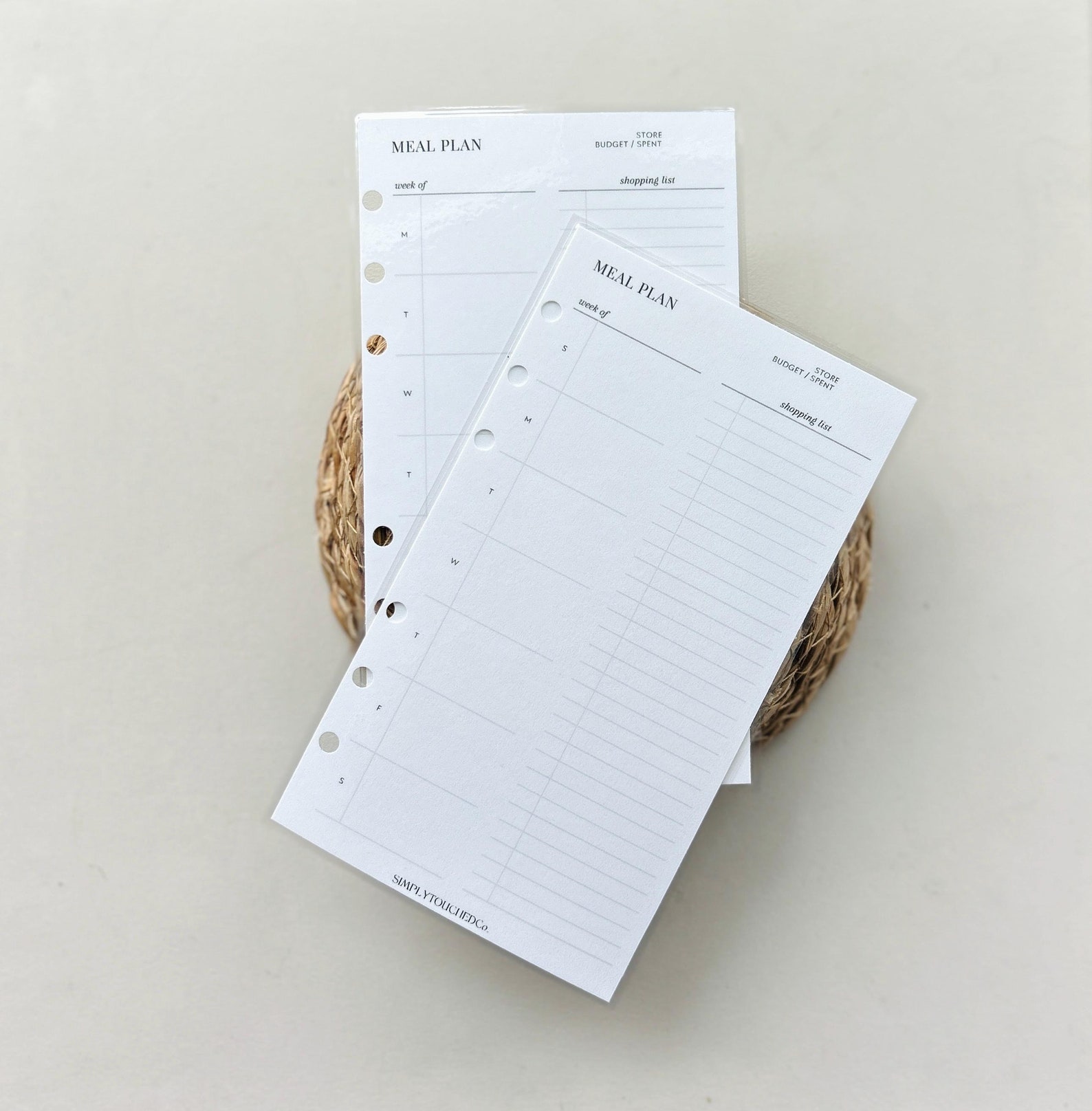 Laminated Meal Plan and Grocery List Insert, A6 Weekly Meal Planner ...