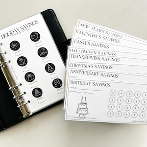 Holiday Savings Challenge Bundle, Cash Stuffing Envelopes, Savings Challenges for A6 Budget Binders