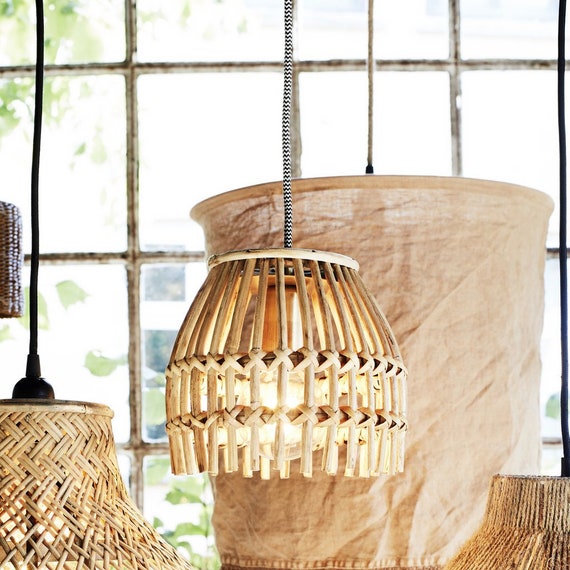 Natural Bamboo Ceiling Lamp And Flex Etsy