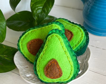 Felt Avocado, Felt fruit, Felt food, Felt food toys, felt food for kids, felt food set, pretend play, Montessori toys, Gifts for kids