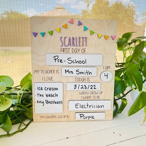 First Day of School sign, Last Day of school sign, Reversible Sign, Back to school photo, Photo props, School pictures, Whiteboard