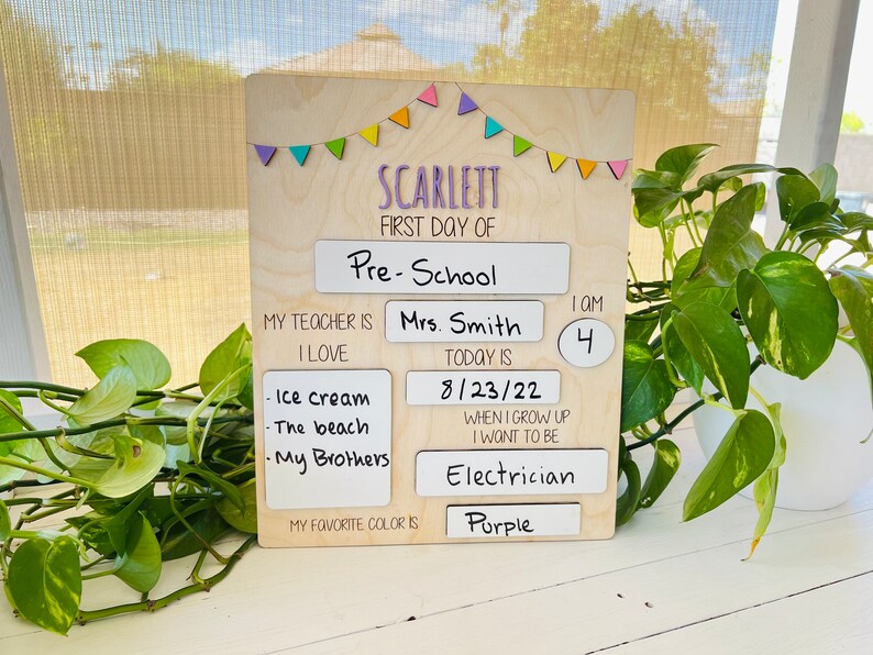 First Day of School sign, Last Day of school sign, Reversible Sign, Back to school photo, Photo props, School sign, Chalkboard, Whiteboard 