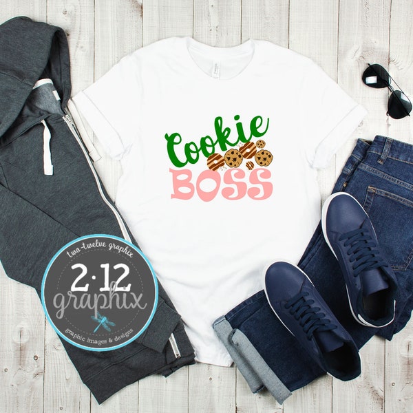 Girl Scout Cookie Boss Graphic Tee | Cute Comfy Leader Shirt | Samoa | Tagalong | Thin Mint | Multi-Colored | Shortbread | Tee