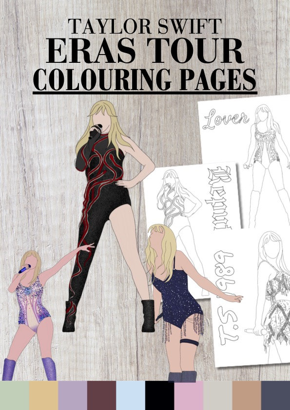 Taylor Swift the Eras Tour Colouring Pages for Adults and Kids ...