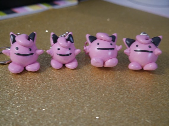 Kawaii Ditto Jigglypuff Keychain Charm