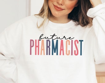 Retro Pharmacist Sweatshirt - Future Pharmacist Ombre - Pharmacy Student - Pharm Tech Shirt - Gift For Her - Unisex Crewneck Sweatshirt