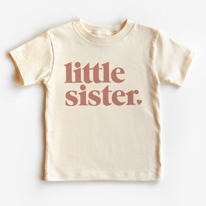 Chemise pour tout-petit coeur petite soeur - vêtements pour enfants Lil Sis - tenue petite fille - t-shirt naturel bohème pour tout-petits et jeunes