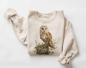Retro 90's American Barn Owl Perched Vintage Birding Birdwatcher Unisex Sweatshirt