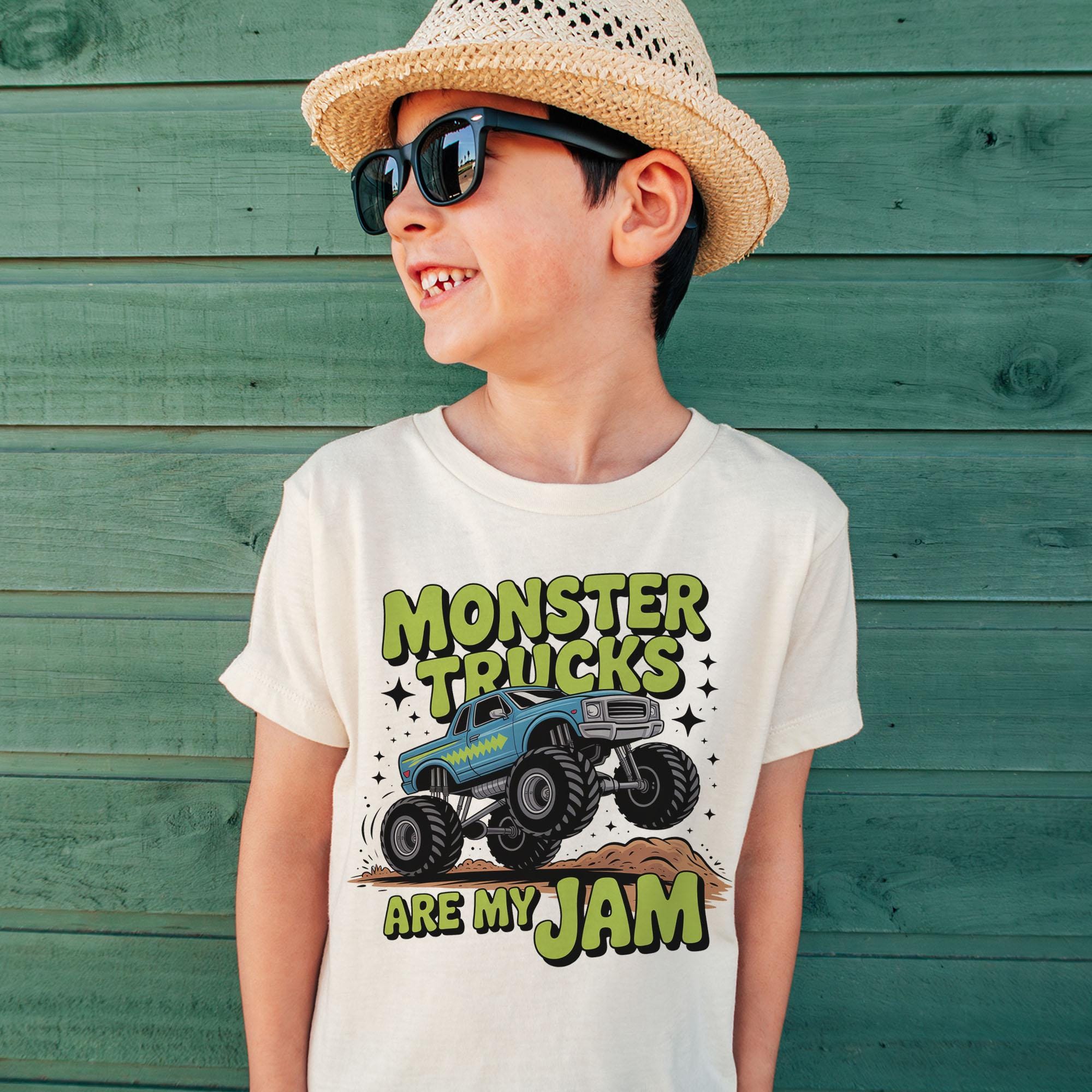 レトロモンスタートラックが大好きなキッズTシャツ - 大型車両 